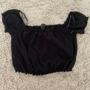 Black ribbed crop top